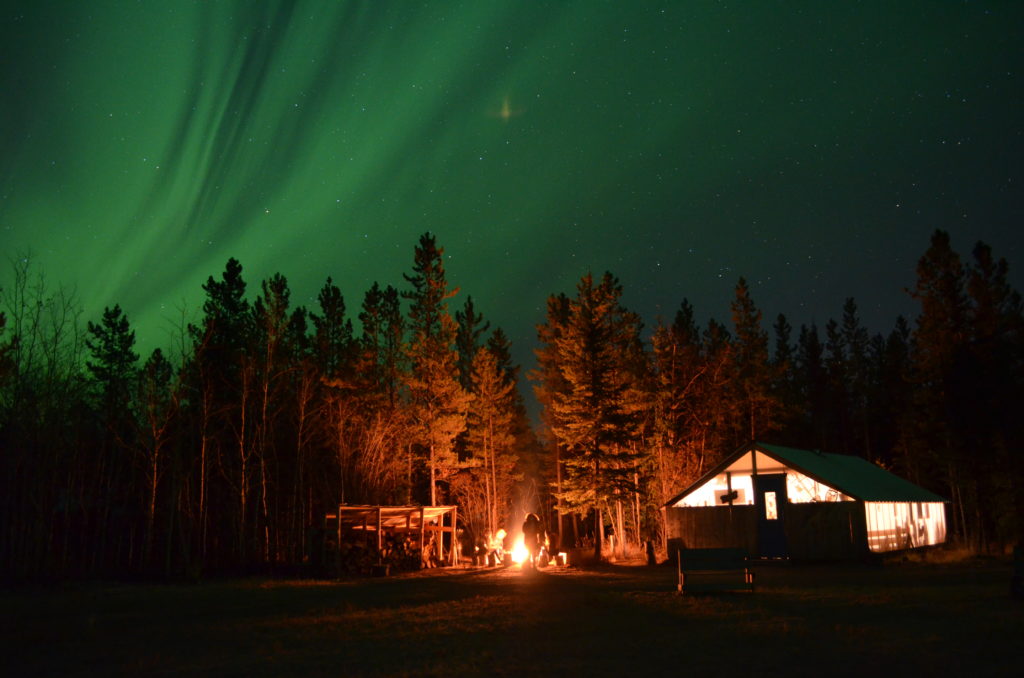 Cabaña donde Claudia y su familia dieron espera a las Auroras Boreales